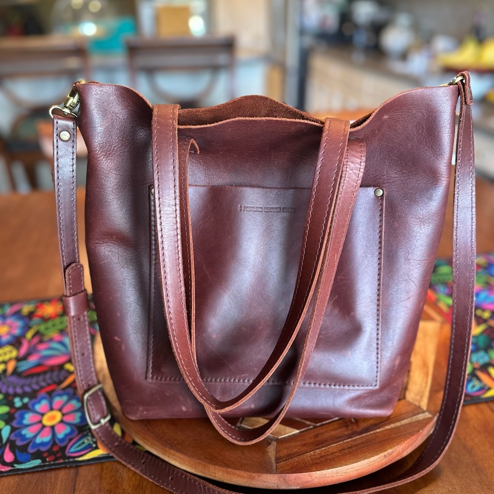 Portland Leather Rich Brown Tote Bag